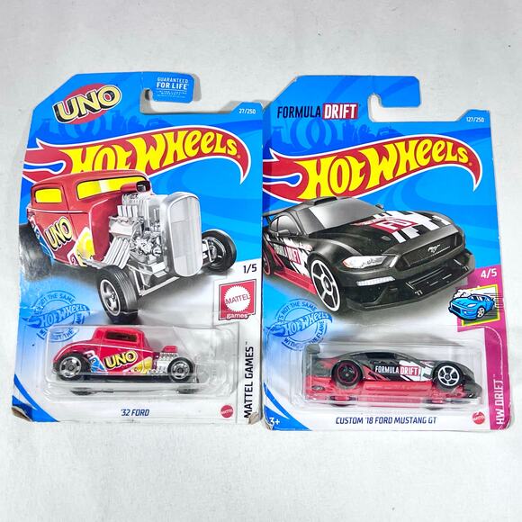 Hot Wheels Carded Lot Of 10 Hot Rod Various DOS UNO Years Toy Cars New (Z) - Picture 5 of 6